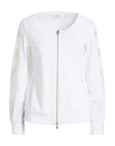Vdp Via Delle Perle Collection Woman Sweatshirt White Size 6 Viscose, Elastane In White
