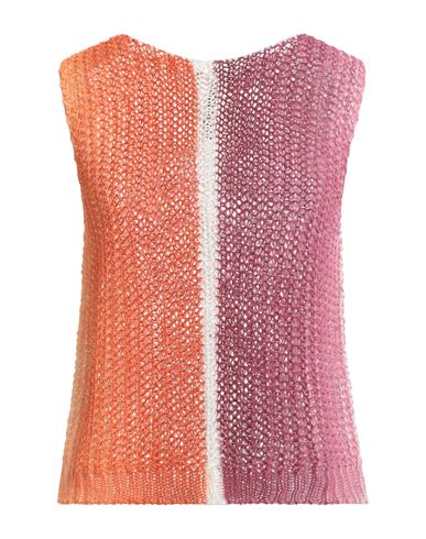 Pierantonio Gaspari Woman Top Orange Size 10 Linen In Multi