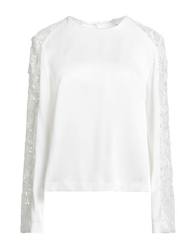 Paule Ka Woman Top White Size 4 Acetate, Viscose In Multi