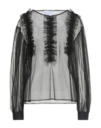 Kaos Woman Top Black Size 10 Polyester, Cotton In Black
