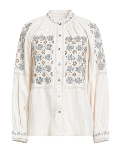 Antik Batik Woman Shirt Cream Size 10 Cotton In Gray
