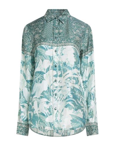 Pierre-louis Mascia Woman Shirt Deep Teal Size M Silk