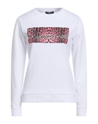 Cavalli Class Woman Sweatshirt White Size Xl Cotton, Polyester
