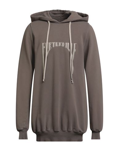 Rick Owens Man Sweatshirt Taupe Size L Cotton, Polyester In Gray