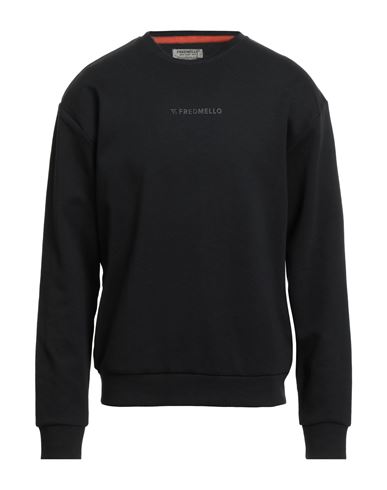 Fred Mello Man Sweatshirt Black Size Xxl Cotton, Polyester, Elastane In Black