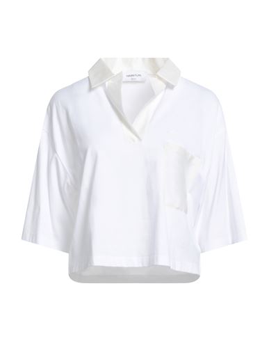 Fabiana Filippi Woman Polo Shirt White Size 4 Cotton, Silk In White