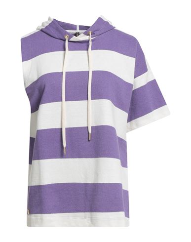 Manila Grace Woman Sweatshirt Purple Size S Cotton, Polyester