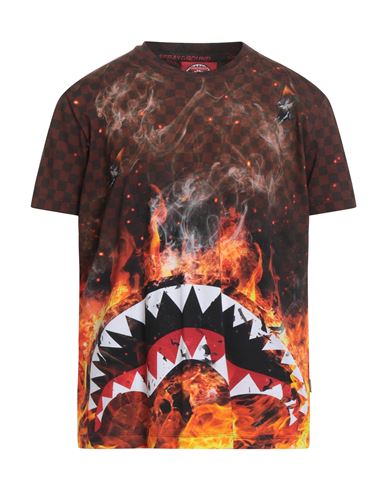 Sprayground Man T-shirt Brown Size Xl Cotton
