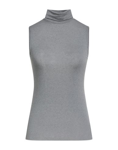 Purotatto Woman Top Grey Size 10 Modal, Cashmere, Elastane In Gray