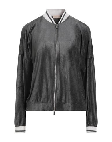Purotatto Woman Sweatshirt Charcoal Size 6 Modal, Polyester