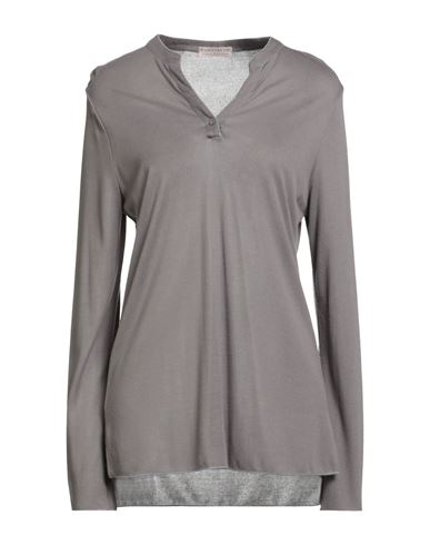 Purotatto Woman T-shirt Grey Size 10 Modal, Cashmere In Gray
