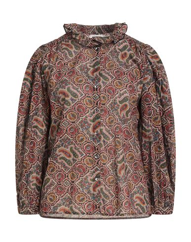 Antik Batik Woman Shirt Burgundy Size 8 Cotton In Multi