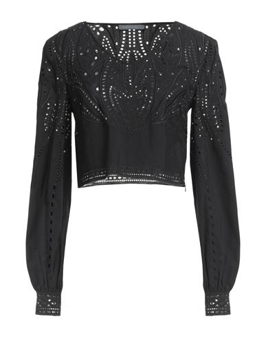 Alberta Ferretti Woman Top Black Size 10 Cotton, Polyester In Black