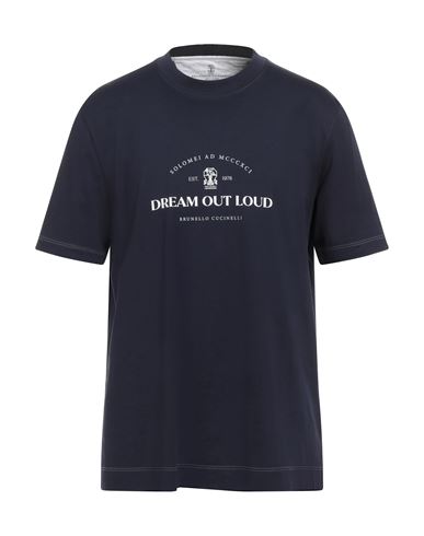 Brunello Cucinelli Man T-shirt Navy Size 44 Cotton