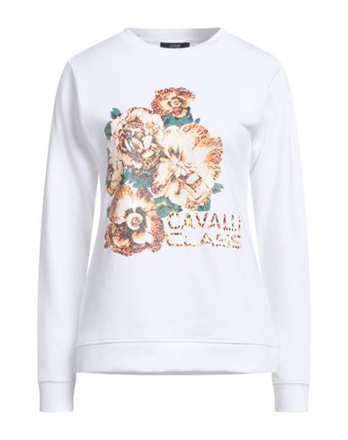 Cavalli Class Woman Sweatshirt White Size Xl Cotton, Polyester