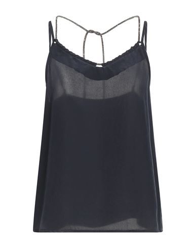 Luisa Cerano Woman Top Midnight Blue Size 12 Polyester, Recycled Pes In Black