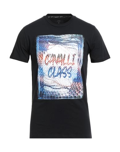 Cavalli Class Man T-shirt Black Size Xxl Cotton In Black
