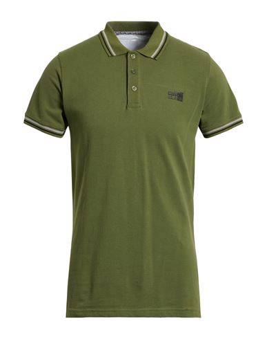 Cavalli Class Man Polo Shirt Military Green Size Xxl Cotton In Green