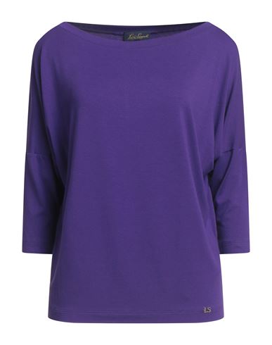 Luisa Spagnoli Woman T-shirt Purple Size L Viscose, Elastane In Purple
