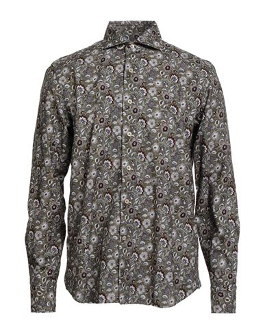 Alessandro Gherardi Man Shirt Military Green Size 17 Cotton In Green