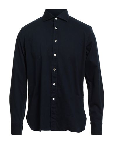 Alessandro Gherardi Man Shirt Midnight Blue Size Xl Cotton, Elastane In Blue