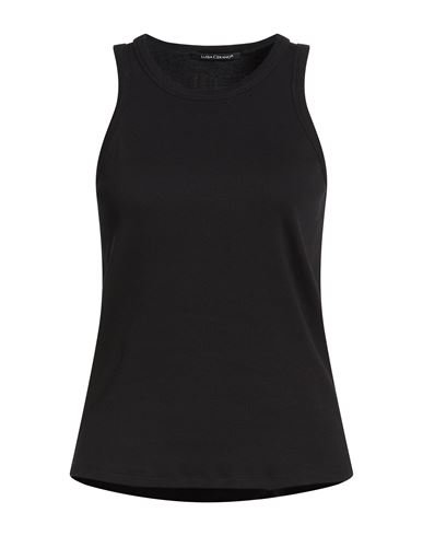 Luisa Cerano Woman Tank Top Black Size 10 Cotton, Elastane