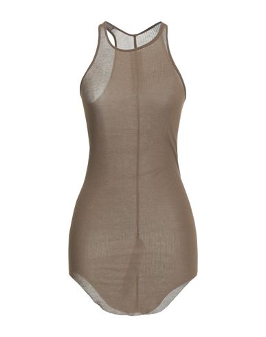 Rick Owens Woman Tank Top Khaki Size 8 Viscose, Silk In Brown