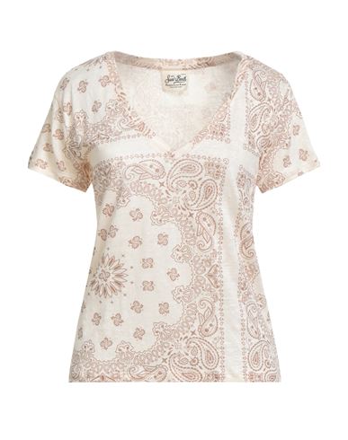 Mc2 Saint Barth Woman T-shirt Beige Size L Linen In Neutral