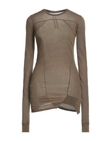 Rick Owens Woman T-shirt Sage Green Size 4 Cotton In Brown