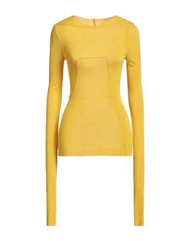 Rick Owens Woman T-shirt Yellow Size 4 Viscose, Silk In Yellow
