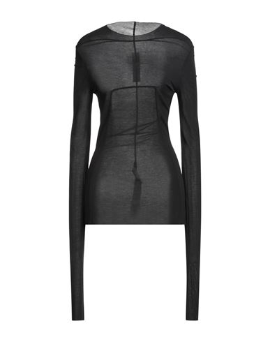 Rick Owens Woman T-shirt Black Size 4 Viscose, Silk In Black