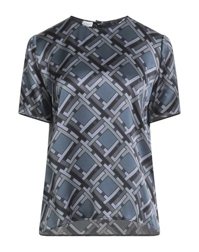 Eleventy Woman Top Blue Size 2 Silk In Multi