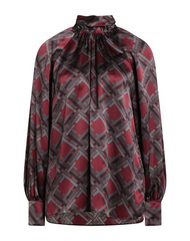 Eleventy Woman Top Burgundy Size 2 Silk In Red