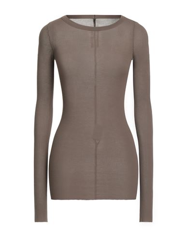 Rick Owens Woman T-shirt Khaki Size 4 Viscose, Silk In Brown