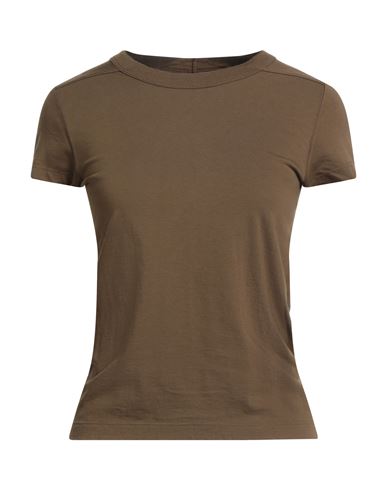 Rick Owens Woman T-shirt Khaki Size 8 Cotton In Brown