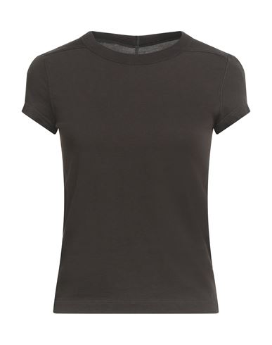 Rick Owens Woman T-shirt Dark Brown Size 8 Cotton In Black