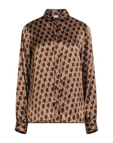 Eleventy Woman Shirt Brown Size 2 Silk In Brown