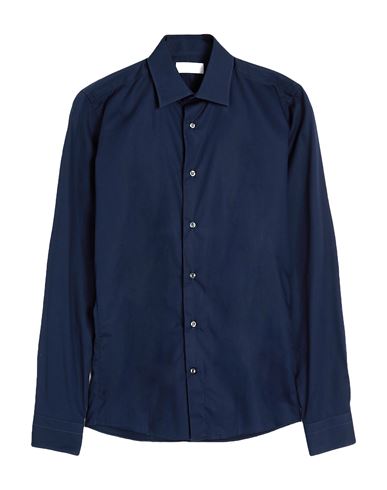 Carlo Pignatelli Cerimonia Man Shirt Midnight Blue Size 15 Cotton In Blue