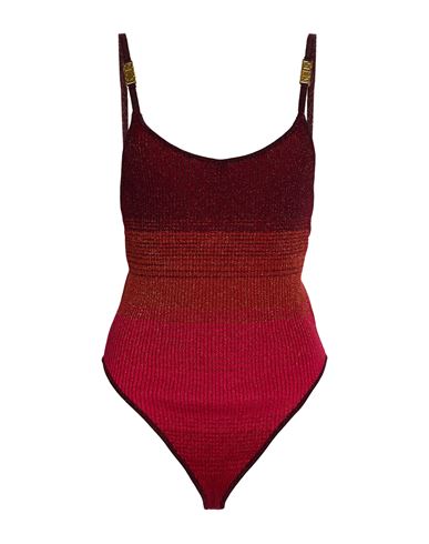 Gcds Woman Bodysuit Rust Size S Viscose, Polyamide, Metal In Red