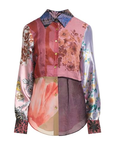 Conner Ives Woman Shirt Antique Rose Size M Silk, Polyester In Pink
