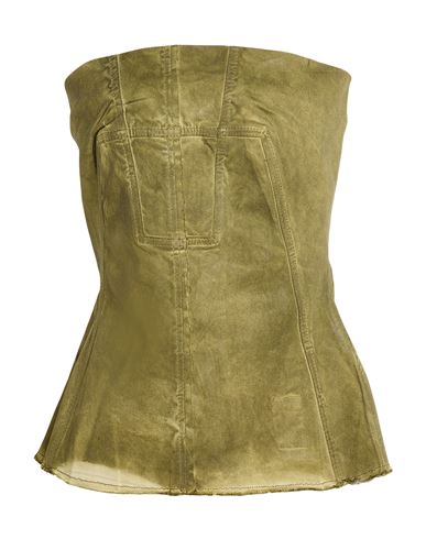 Rick Owens Drkshdw Drkshdw By Rick Owens Woman Top Military Green Size L Cotton, Polyester, Elastane In Green