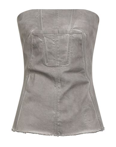 Rick Owens Drkshdw Drkshdw By Rick Owens Woman Top Grey Size M Cotton, Polyester, Elastane In Gray