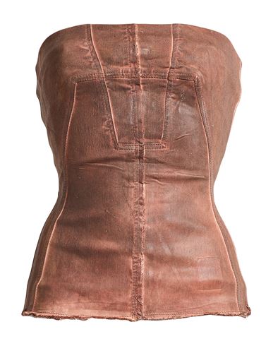 Rick Owens Drkshdw Drkshdw By Rick Owens Woman Top Brown Size M Cotton, Polyester, Elastane In Brown