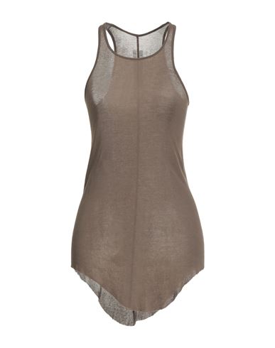 Rick Owens Woman Tank Top Khaki Size 4 Cotton In Brown