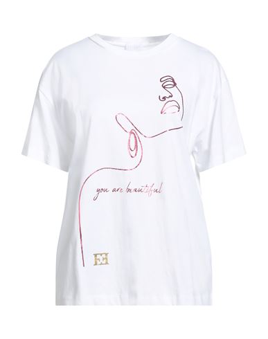 Escada Sport Woman T-shirt White Size Xl Cotton In White