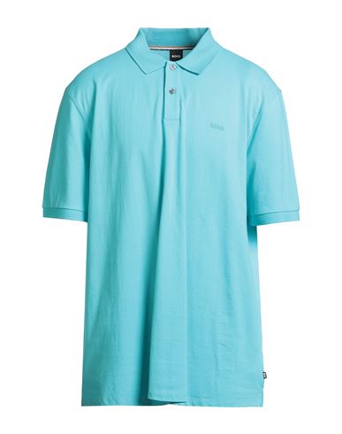 Hugo Boss Boss Man Polo Shirt Turquoise Size 4xl Cotton In Blue