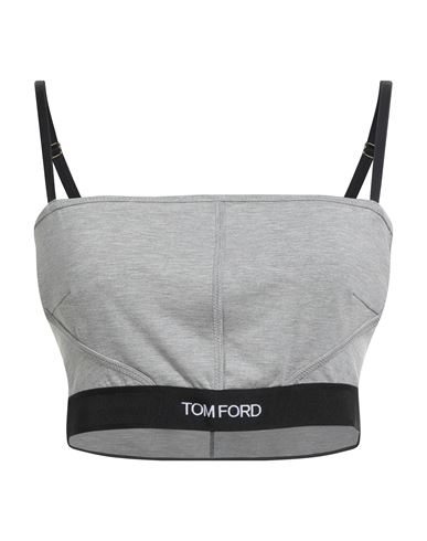 Tom Ford Woman Top Grey Size M Modal, Elastane In Gray