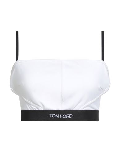 Tom Ford Woman Top White Size M Modal, Elastane In White