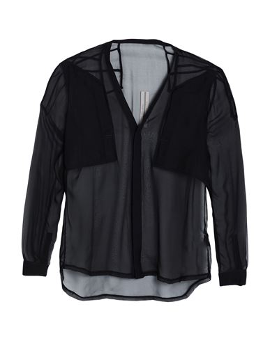 Rick Owens Man Shirt Black Size 38 Silk In Black