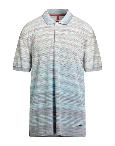 Missoni Man Polo Shirt Sky Blue Size Xxl Cotton